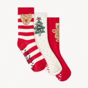 CHRISTMAS TIME - CONJUNTO DE 3 MEIAS ALTAS ANTI-DERAPANTE  - S17