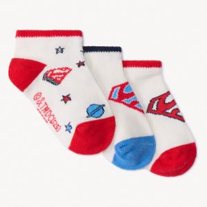 BABY HERO-CONJUNTO DE 3 PARES DE MEIAS CURTAS SUPERMAN S15