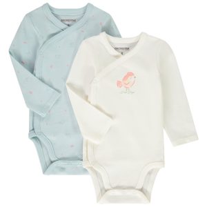 MY FIRST DAY FILLE E24 - LOTE DE 2 BODY DE MANGA COMPRIDA EM JERSEY NASCIMENTO
