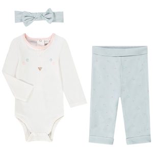 MY FIRST DAY FILLE E24 - CONJUNTO DE 3 PEÇAS: FAIXA + BODY + LEGGING 12M