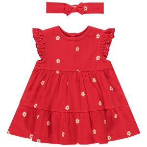 TOUTE JOLIE ! E25 - CONJUNTO VESTIDO DE MANGAS CURTAS AOP + FAIXA 03M