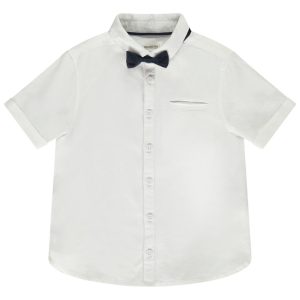 LES ESSENTIELS GARCON 4 E - CAMISA DE MANGA CURTA COM GRAVATINHA 10A