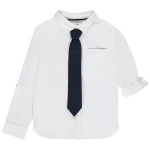LES ESSENTIELS GARCON 1 E - CAMISA DE MANGA COMPRIDA E GRAVATA 05A
